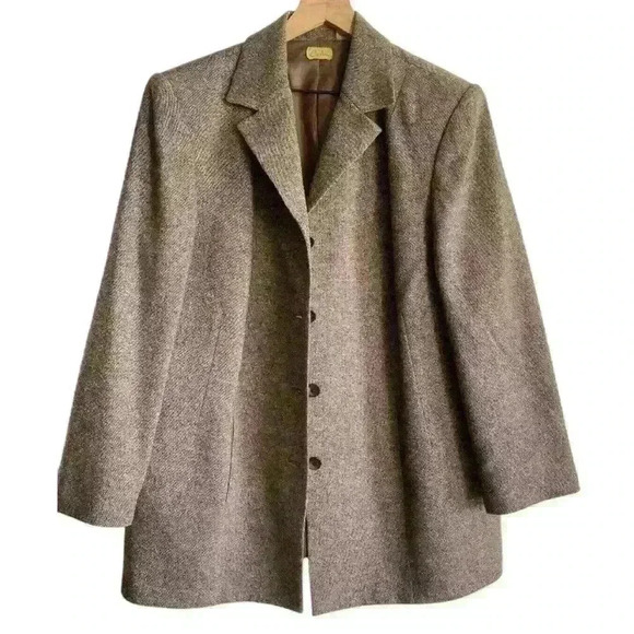 90's Retro Vintage Caslon Wool and Silk blend Coat Size 16W - Picture 1 of 7